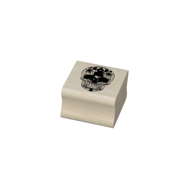 Halloween Floral Sugar Skull Gummistempel (Stempel)