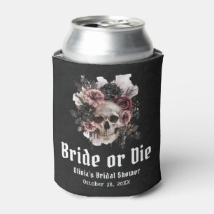 Halloween Floraler Totenkopf Braut oder Stirb Brau Dosenkühler