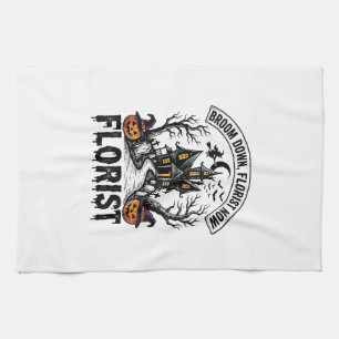 Halloween Florist Hexe Vintage Spukhaus-Shirt Geschirrtuch