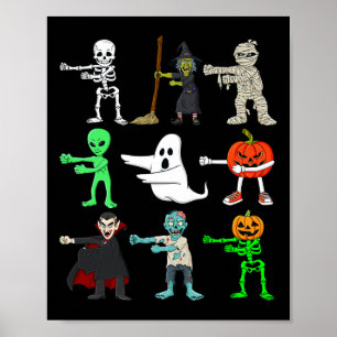 Halloween Floss wie ein Boss Monsters Boys Girls K Poster