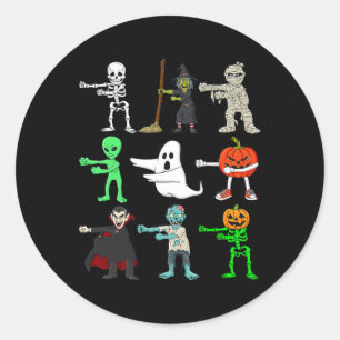 Halloween Floss wie ein Boss Monsters Boys Girls K Runder Aufkleber