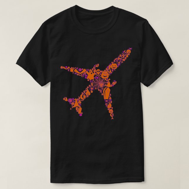 Halloween-Flugzeug T-Shirt (Design vorne)