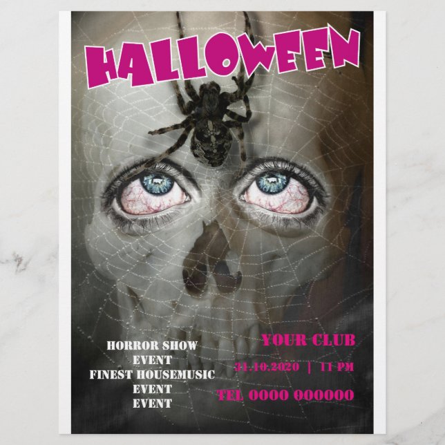 halloween flyer poster skull (Vorne)