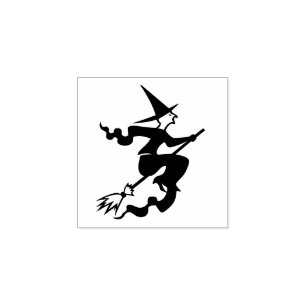 Halloween Flying Witz on Broom Kids DIY Art Craft Gummistempel