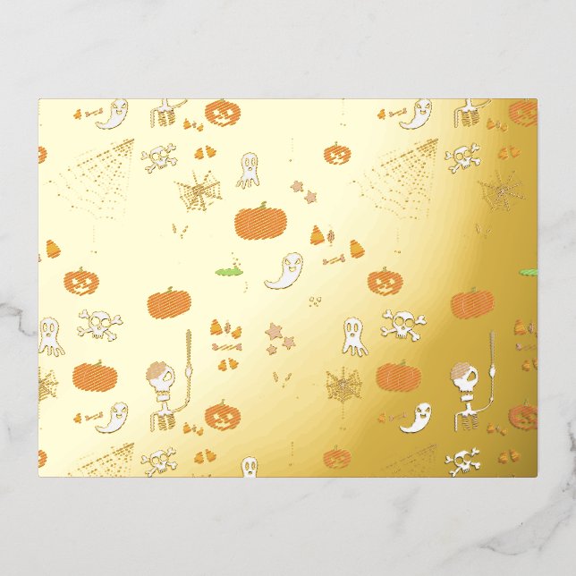 Halloween Folie Einladungspostkarte (Vorderseite)