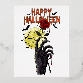 halloween folie einladungspostkarte