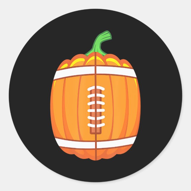 Halloween Football Ball Pumpkin Boys Kinder Runder Aufkleber (Vorderseite)