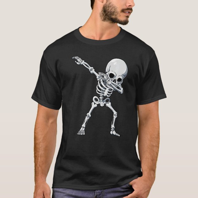 Halloween for Boys Kids Dabbing Skeleton Costume T-Shirt (Vorderseite)