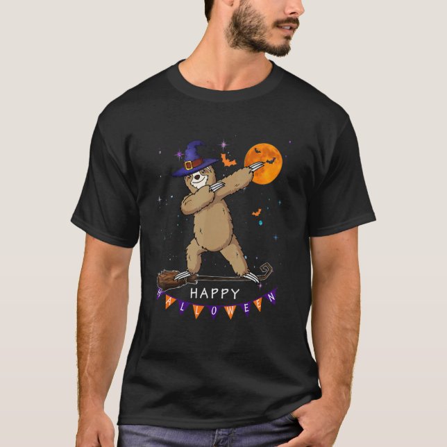 Halloween  for Boys Kids Dabbing Sloth Witch Costu T-Shirt (Vorderseite)
