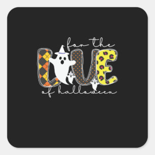 Halloween For The Love Of Halloween Birthday Quadratischer Aufkleber