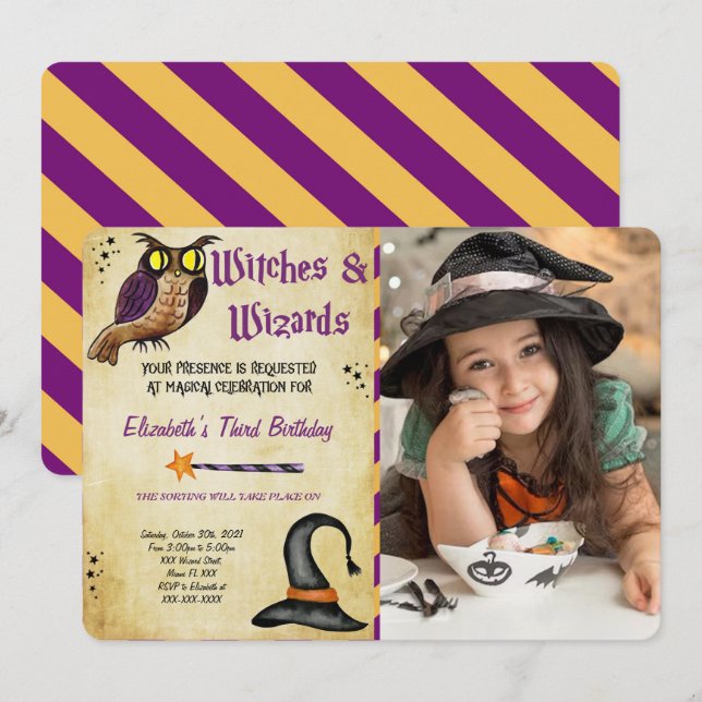 Halloween Foto Einladung (Vorne/Hinten)