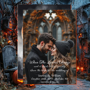 Halloween-Foto Hochzeit speichern Sie das Datum Save The Date