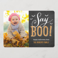 Halloween-Foto-Karte im Chalkboard
