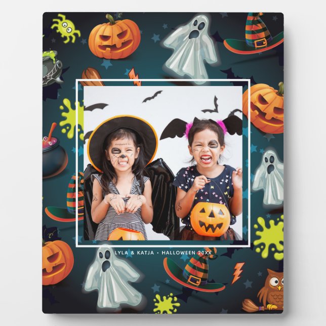 Halloween Foto niedlich Pattern Fotoplatte (Vorderseite)