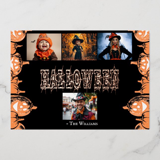 Halloween-FotoCollage Folieneinladung (Vorderseite)