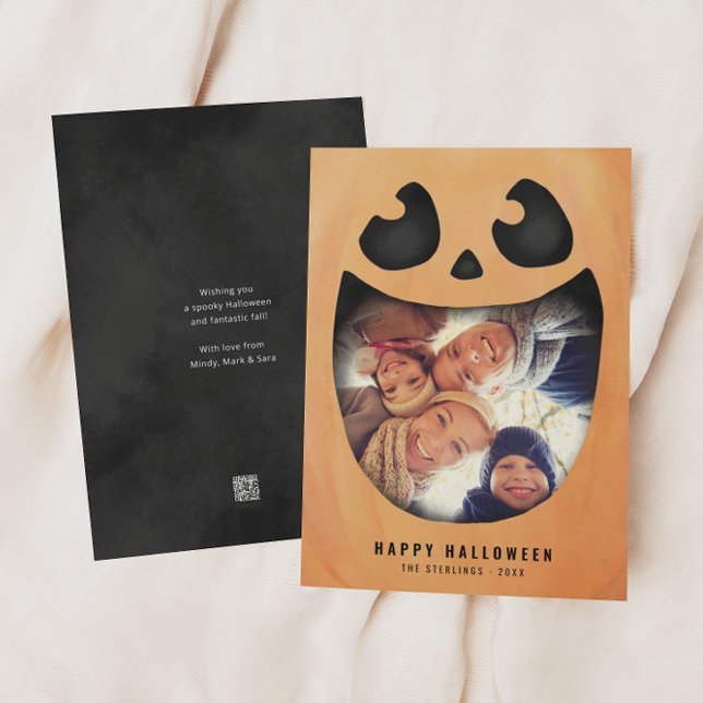 Halloween-Fotokarte | Kürbis-Kürbislaterne Einladung (Von Creator hochgeladen)