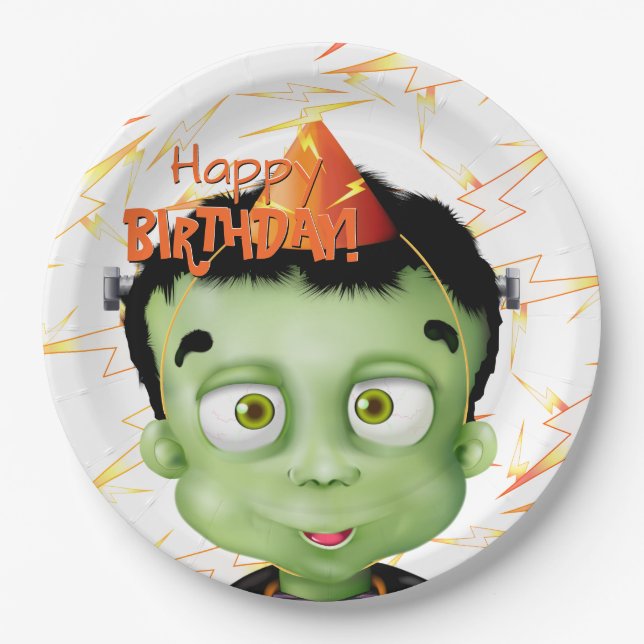 Halloween Frankenstein Monster Kindergeburtstag Pa Pappteller (Vorderseite)
