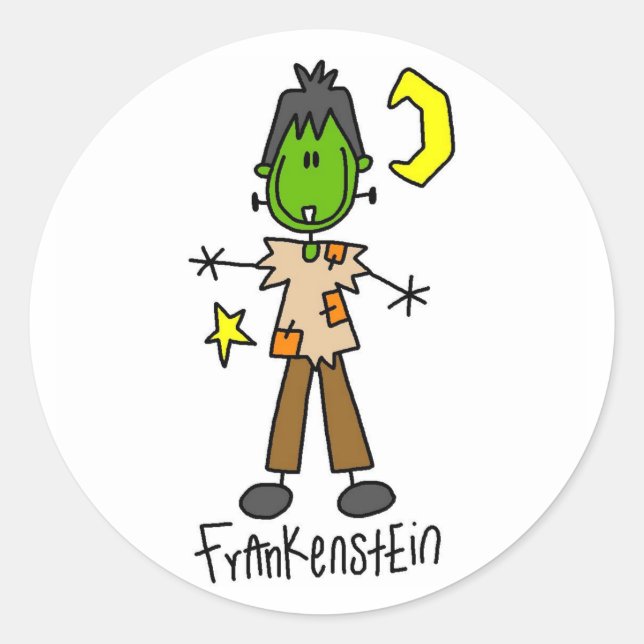 Halloween Frankenstein Strichmännchen Sticker (Vorderseite)