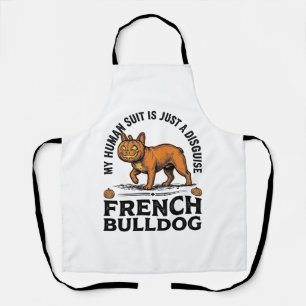 Halloween-Französische-Bulldogge-Kürbiskostüm-Shir Schürze