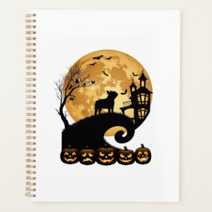 Halloween Französische Bulldogge Mond Gruselige Kü Planer