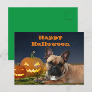 Halloween französische Bulldogge Postkarte