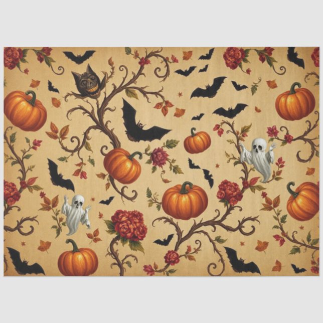 Halloween-Französisches Muster Seidenpapier (Vorderseite)