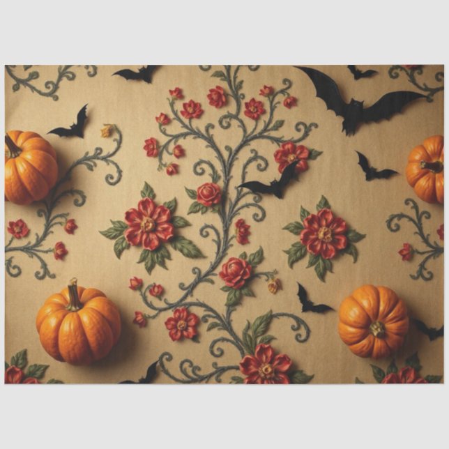 Halloween-Französisches Muster Seidenpapier (Vorderseite)