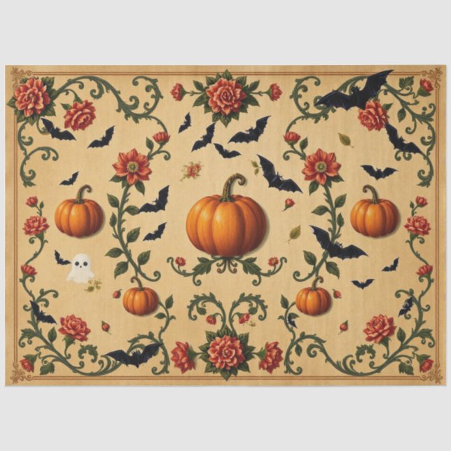 Halloween-Französisches Muster Seidenpapier (Vorderseite)