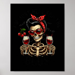 Halloween Frauen Ich bin nur hier für die Buh Wein Poster