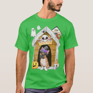 Halloween Frenchie Dog Hexenhaus Spuk T-Shirt
