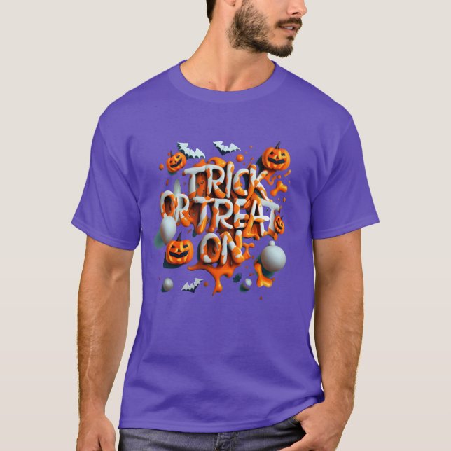 Halloween-Freund tricksen oder behandeln T-Shirt (Vorderseite)