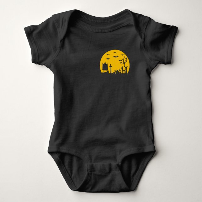 Halloween-Friedhof Baby Strampler (Vorderseite)