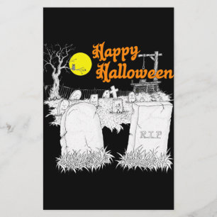 halloween Friedhof Briefpapier