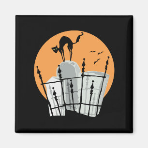 Halloween Friedhof Cat Magnet