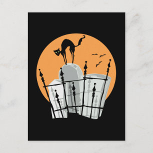 Halloween Friedhof Cat Postkarte