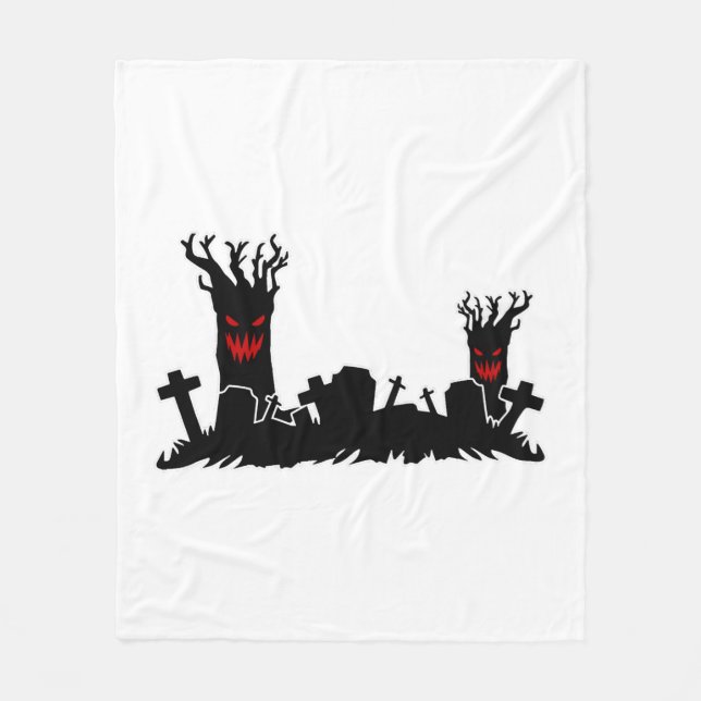 Halloween-Friedhof Fleecedecke (Vorderseite)