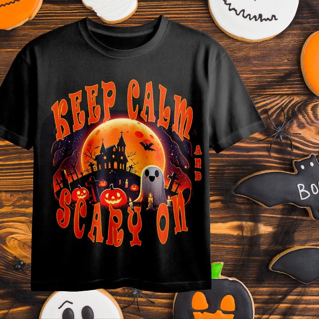 Halloween Friedhof niedlicher Geist und Jack-O-Lan T-Shirt (Von Creator hochgeladen)