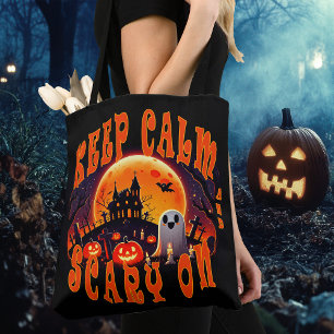Halloween Friedhof niedlicher Geist und Jack-O-Lan Tasche