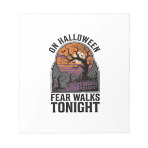 Halloween-Friedhof-Sonnenuntergang-Vintage-Gruseli Notizblock