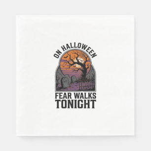 Halloween-Friedhof-Sonnenuntergang-Vintage-Gruseli Serviette