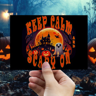Halloween-Friedhof süßer Geist und Kürbislaternen Postkarte