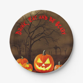 Halloween Friedhof trinken Essen und Beängstigend  Pappteller