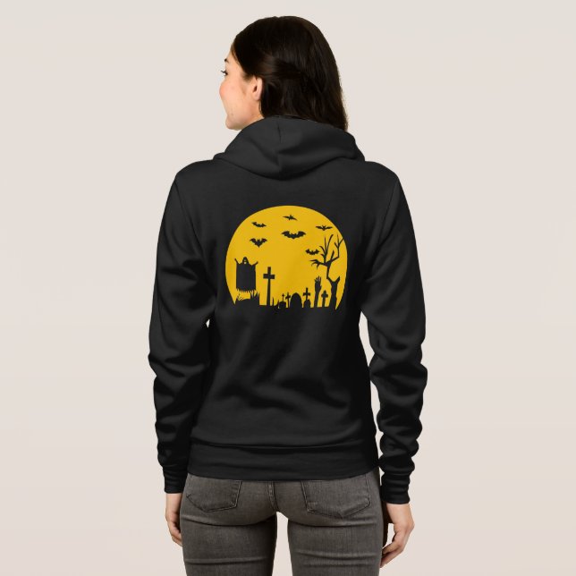 Halloween Friedhof Zip Up Hoodie (Schwarz voll)