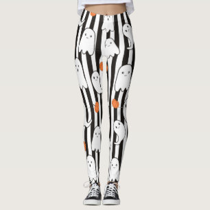 Halloween Friendly Ghost und Kürbismuster Leggings