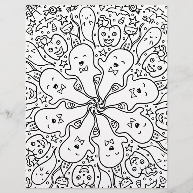 Halloween Friends Coloring Page (Vorderseite)