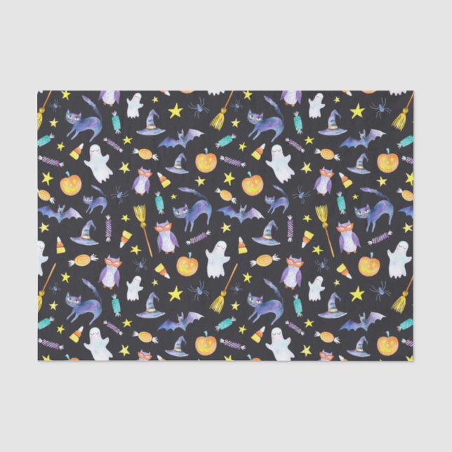 Halloween Friends-Muster Seidenpapier (Vorderseite)