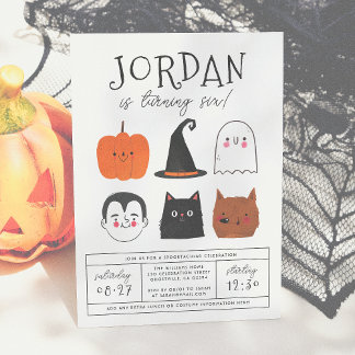 Halloween Friends Niedlich Modern Boy Geburtstagsp Einladung