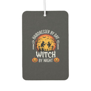 Halloween-Friseur bei Tag, Hexe bei Nacht Autolufterfrischer