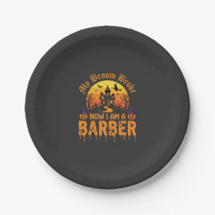 Halloween Friseur Hexen Besen Zerbrochen Spukhaus Pappteller