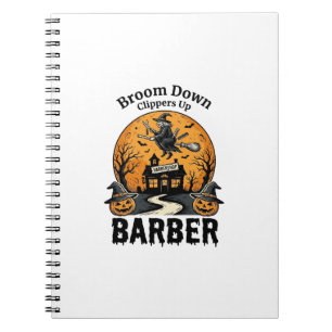 Halloween-Friseur-Shirt Witchy Heimgesucht Salon P Notizblock